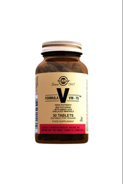 Solgar VM 75 Multivitamin 30 Tablet ürün görseli 1