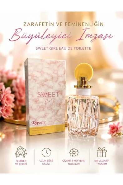 Riposte Sweet Girl Kadın Parfüm 100 ML Çiçeksi Uzun Süre Kalıcı ürün görseli 1