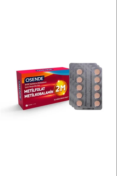 Osende 2m Odt Metilfolat & Metilkobalamin 30 Ağızda Dağılan Tablet ürün görseli 1