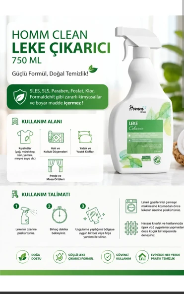 Homm bitkisel Güçlü Leke Çıkarıcı 750 ml ürün görseli 1