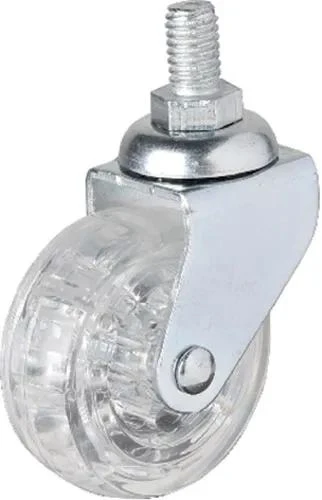 326 - 50x20 Mm Şeffaf Makaralı Vidalı Teker 4 Adet ürün görseli 1
