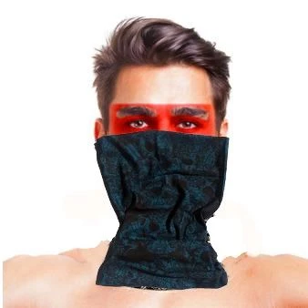 Baf Bandana Çoklu Kafatası Mavi Siyah Maske ürün görseli 1