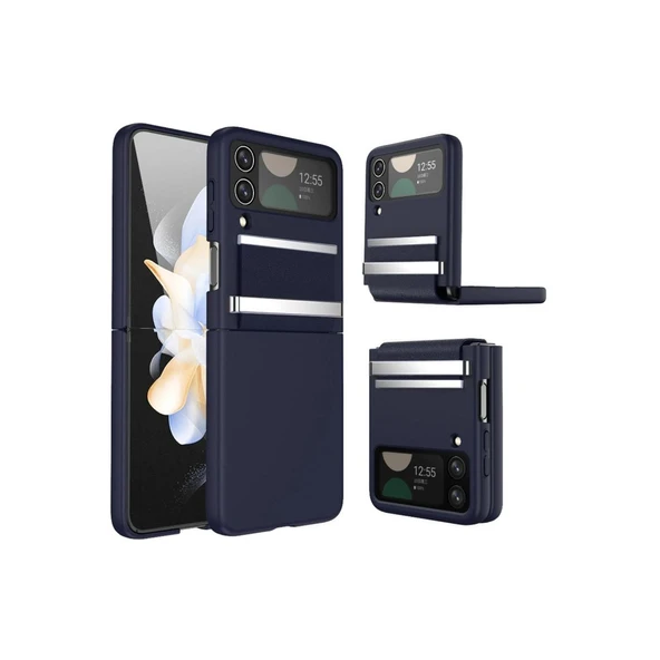Samsung Galaxy Z Flip 4 Kılıf Belt Flip Kapak - Lacivert ürün görseli 1