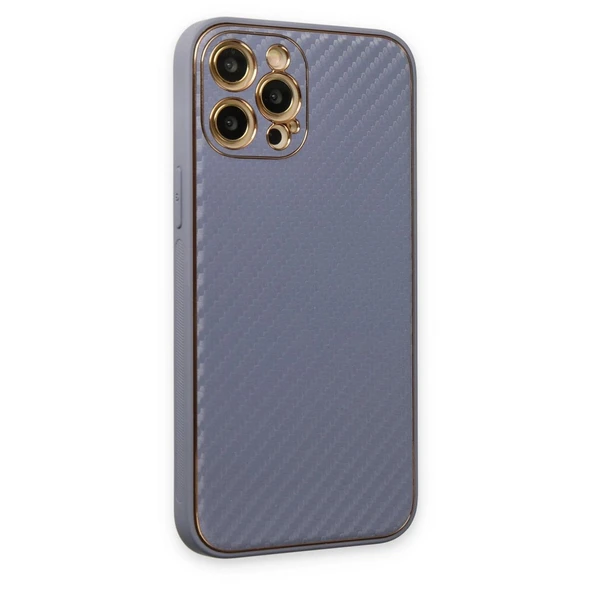 Apple İphone 12 Pro Kılıf Coco Karbon Silikon - Gri - Resim 2