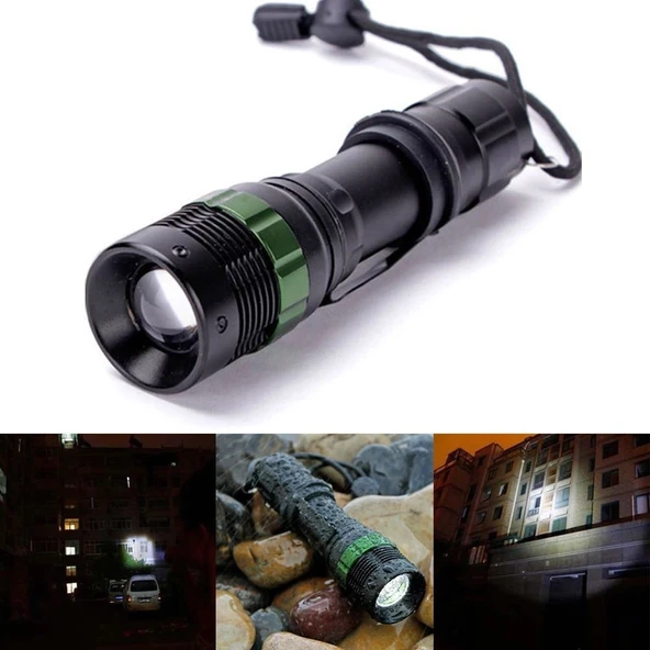 Zoomlu Oto Şarjlı El Feneri  Wt-012 - Resim 6
