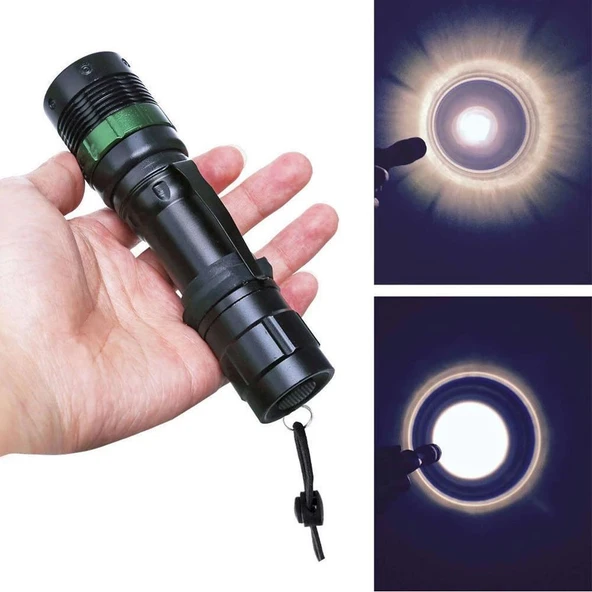 Zoomlu Oto Şarjlı El Feneri  Wt-012 - Resim 5