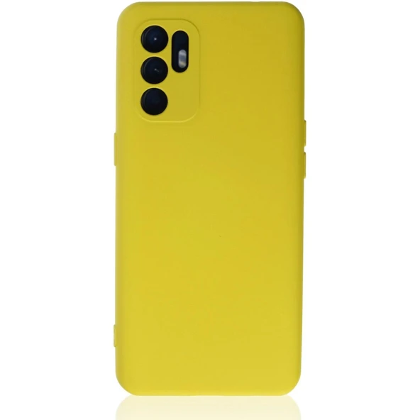 Oppo Reno 6 Kılıf Nano İçi Kadife Silikon - Sarı1 ürün görseli 1