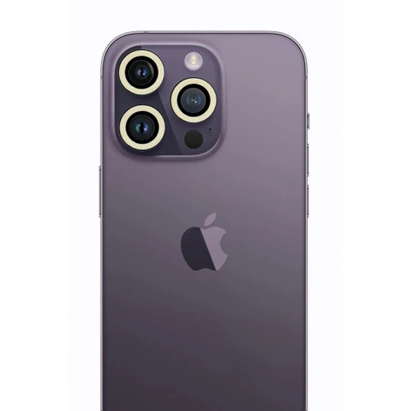 Apple İphone 13 Pro Max Neon Fosforlu Kamera Lens - Beyaz ürün görseli 1