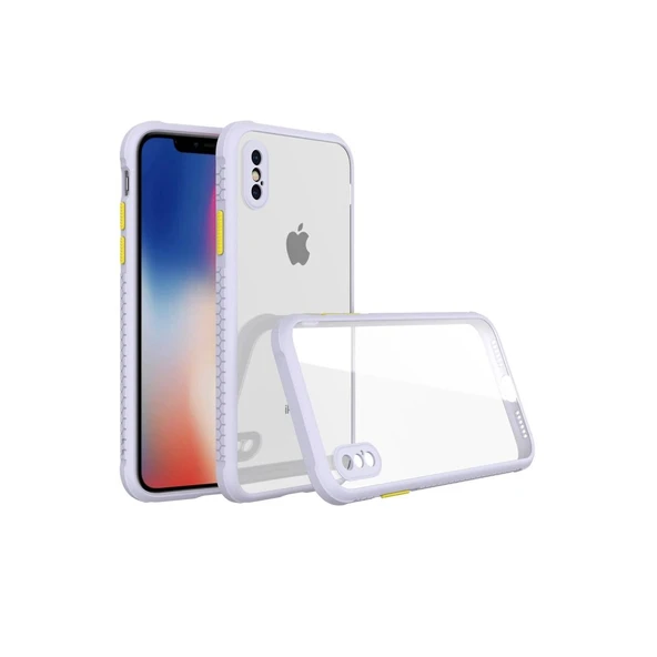 Apple İphone Xs Max Kılıf Miami Şeffaf Silikon - Lila ürün görseli 1
