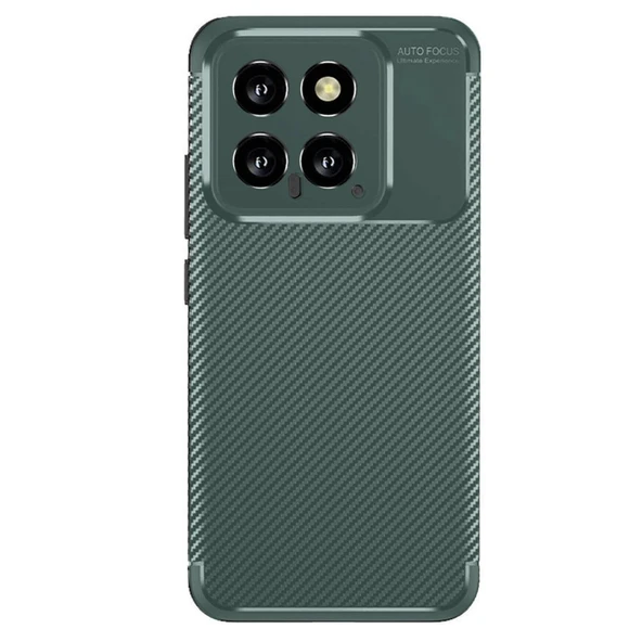 Xiaomi Mi 14t Kılıf Auto Focus Karbon Kapak - Koyu Yeşil ürün görseli 1