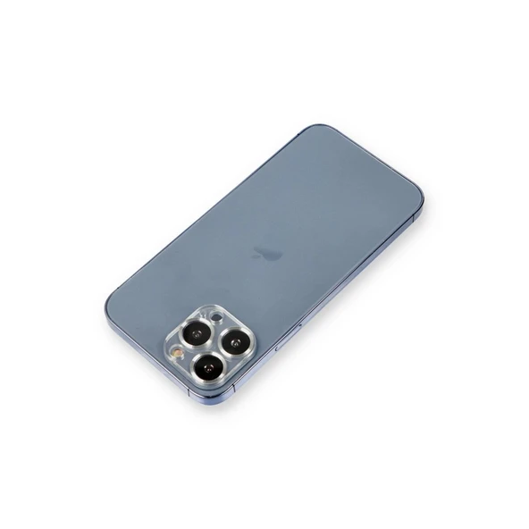 Apple İphone 12 Pro Metal Kamera Lens Koruma Cam - Gümüş ürün görseli 1
