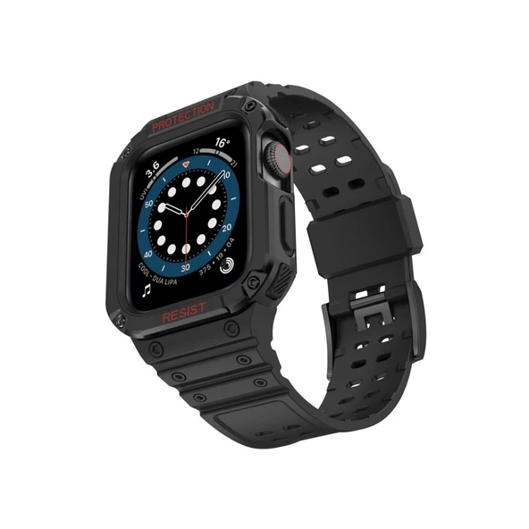 Apple Watch 42mm Kr401 Silikon Kordon (saat Değildir) - Siyah ürün görseli 1