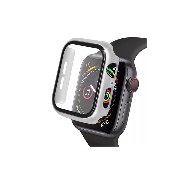 Apple Watch 41mm Camlı Kasa Ekran Koruyucu - Gümüş ürün görseli 1
