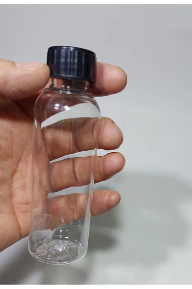 200 Cc Düz Model Pet Şişe - Beyaz Kilitli Kapaklı - 200 Ml Boş Pet Şişe (10 Adet) ürün görseli 1