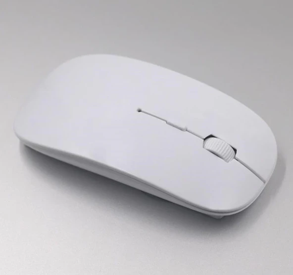 İnce Usb Bilgisayar Pc Dizüstü Masaüstü Kablosuz Mouse (Beyaz) ürün görseli 1