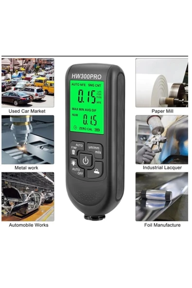Hw-300Pro Oto Boya Kalınlık Ölçer 0-2000Μm Fe & Nfe Kaplama Kalınlık Test ürün görseli 1