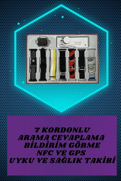 Kulak Üstü P9 7 Kordonlu Akıllı Saat - Resim 3