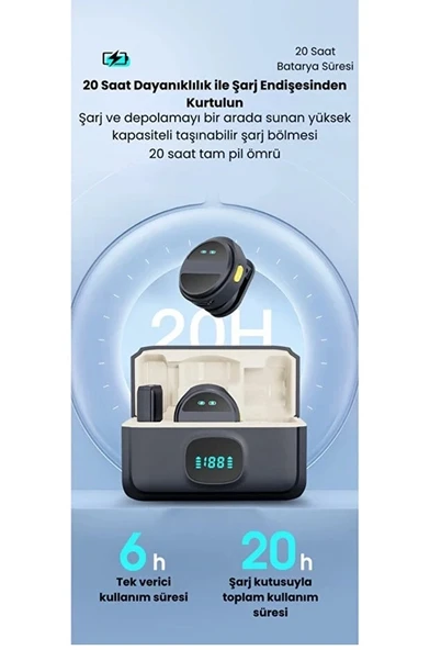 2 Adet Profesyonel Yaka Mikrofonu Lighting Klipsli - Resim 2