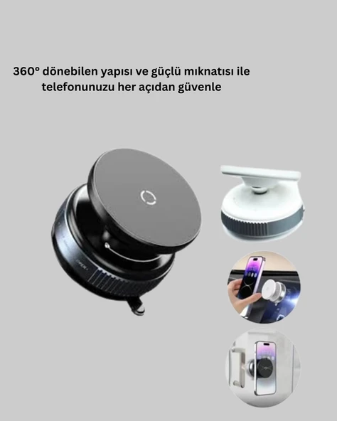 Araç Telefon Tutucu 360° Döner Başlık - Resim 2
