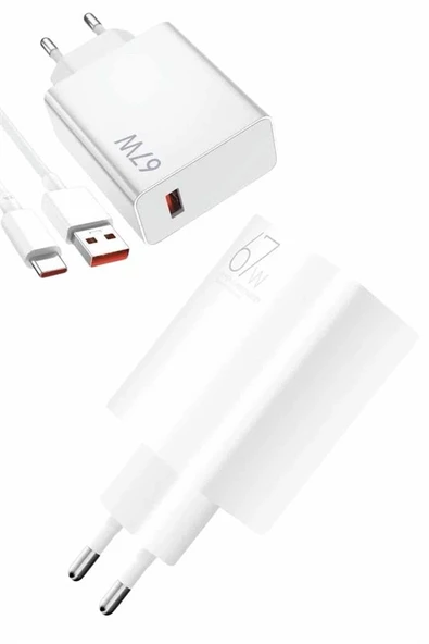 Beyaz Hızlı Seti Adaptörü Kablosu 67W - Resim 3