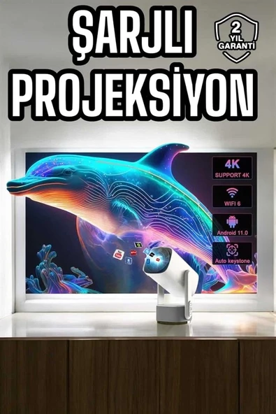 Taşınabilir Sinema Oyun Projektörü Akıllı Projeksiyon 11 - Resim 2
