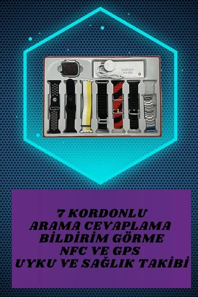 Kulak Üstü P9 7 Kordonlu Akıllı Saat - Resim 3