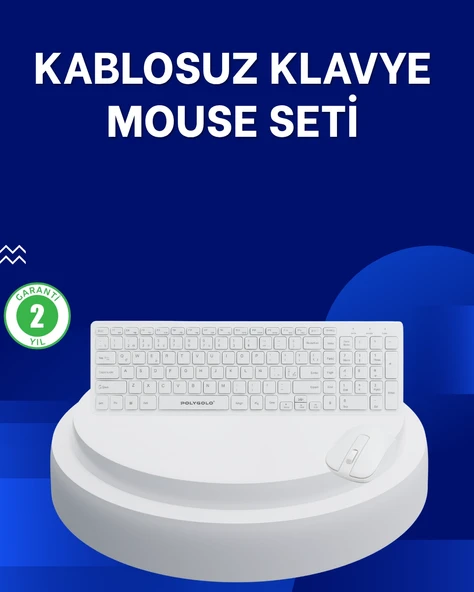 Ofis Ev Kullanımı İçin Kablosuz Klavye Seti - Ergonomik Pratik ürün görseli 1