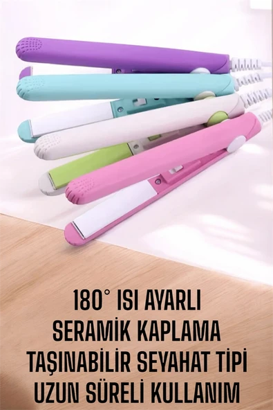 180°C Isı Uzun Süre Kalıcı Düzlük Sağlayan Mini Saç Düzleştirici - Resim 4