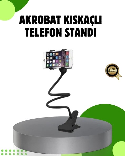Akrobat Masaüstü Mandallı Telefon Tutucu 360 Derece Dönebilen ürün görseli 1