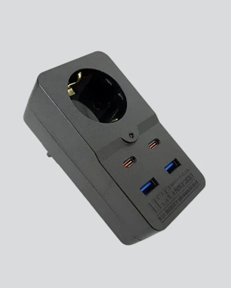Akıllı Akım Dengelemeli Priz 2500W 4 Usb Type C Çıkışlı - Resim 5