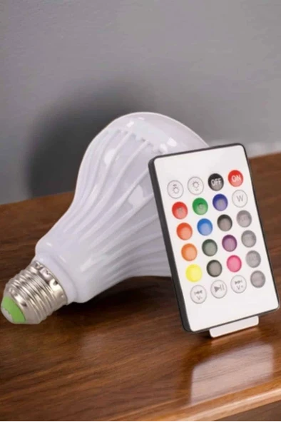 Kablosuz Bluetooth Hoparlör Led Lamba - Resim 2