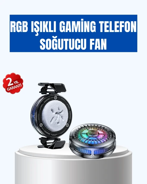 Telefon Soğutucu Rgb Fan Sessiz Çalışma Tüm Modeller Uyumlu ürün görseli 1