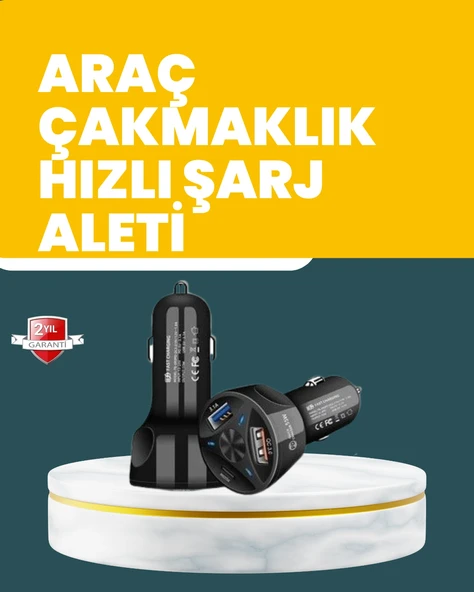 55W Hızlı Şarj Araç Çakmaklık Adaptörü Qc 3.0 Pd ürün görseli 1