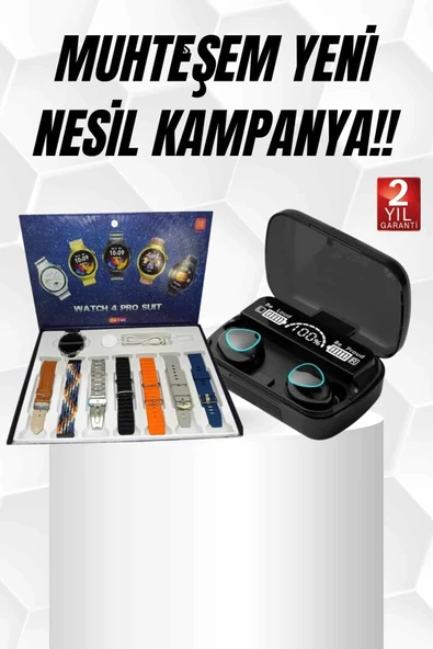 Ucuz Kaliteli Yeni Nesil 7 Kordonlu Akıllı Saat Kablosuz Bluetooth Kulaklık Anc Özelliği ürün görseli 1
