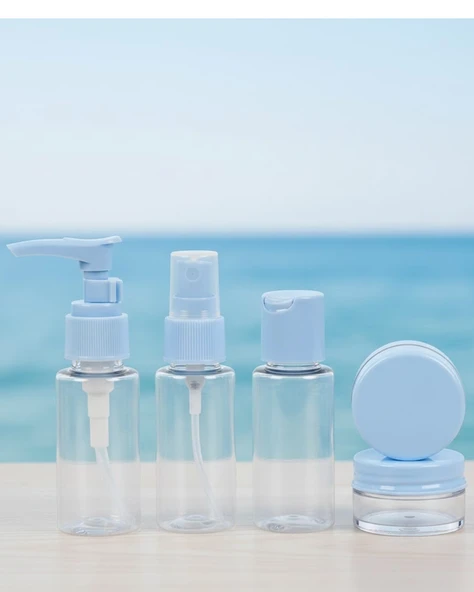 5’Li Seyahat Dolum Şişe Seti 30 Ml Şeffaf Taşıma Çantalı ürün görseli 1