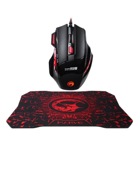 Mouse Mousepad Seti 3 Dpı Ayarı Led Işıklı Ergonomik Yapı - Resim 5