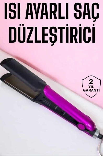 Saç Düzleştirici Isı Ayarlı Seramik Kaplama Döner Kablo Yıpranma Karşıtı ürün görseli 1