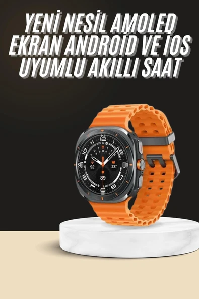Akıllı Saat Unısex Zarif Görünümlü Titanyum Kasa Amoled Ekran Müzik Dinleme ürün görseli 1