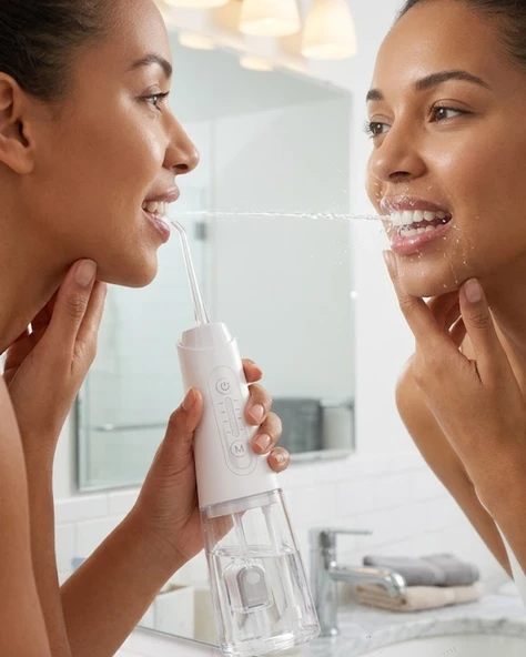 Ipx7 Su Geçirmez Şarjlı Ağız Duşu 320 Ml Su Tanklı Ayarlanabilir Basınçlı ürün görseli 1