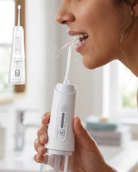Kablosuz Ağız Duşu 320 Ml Su Tanklı 4 Modlu 5 Başlıklı Temizlik ürün görseli 1