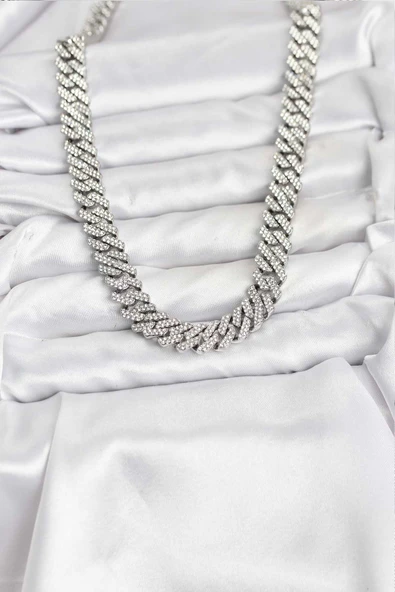 Pirinç Cuba Chain Gurmet Model Kolye - Resim 2