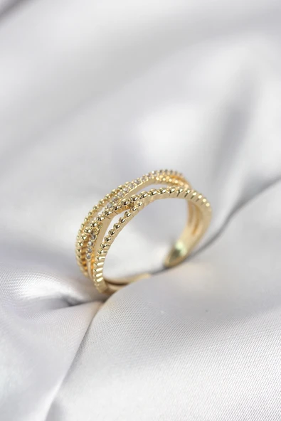 Gold Renk Sarmal Model Kadın Yüzük ürün görseli 1