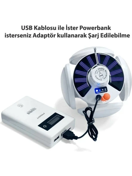 P-038 Solar Güneş Usb Sarjli 5 Kanatlı - Resim 4