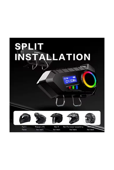 Y30 Kask Kulaklık Bluetooth Motosiklet Kulaklık Rgb Radyolu Intercom ürün görseli 1