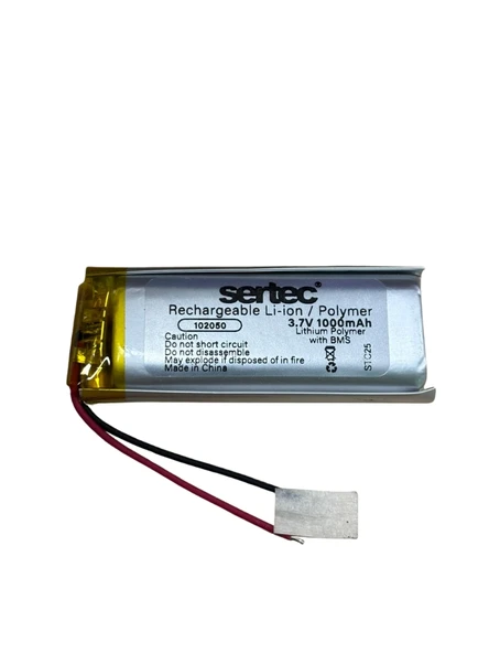 102050 3.7V 1000Mah Li-Polymer Pil (Devreli/1.5A) ürün görseli 1