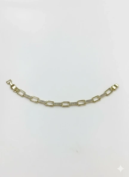 Zirkon Taşlı Pirinç Cm Bileklik 17+2 Cm - Kbl0387 ürün görseli 1