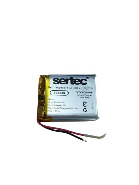 803035 3.7V 800 Mah Li-Polymer Pil (Devreli/1.5A) ürün görseli 1