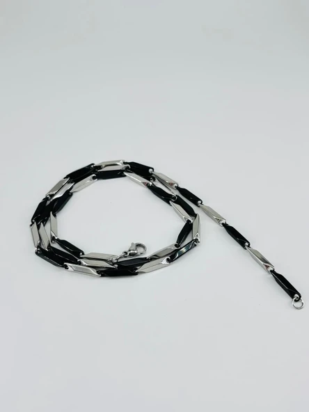 Rodyum Çelik Erkek Kolye 60 Cm - Ekl0028 - Resim 2