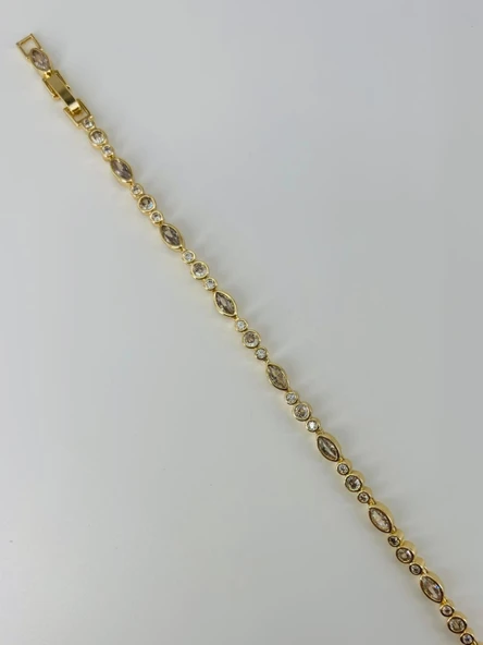 Zirkon Taşlı Pirinç Bileklikler 17+2 Cm - Kbl0378 ürün görseli 1
