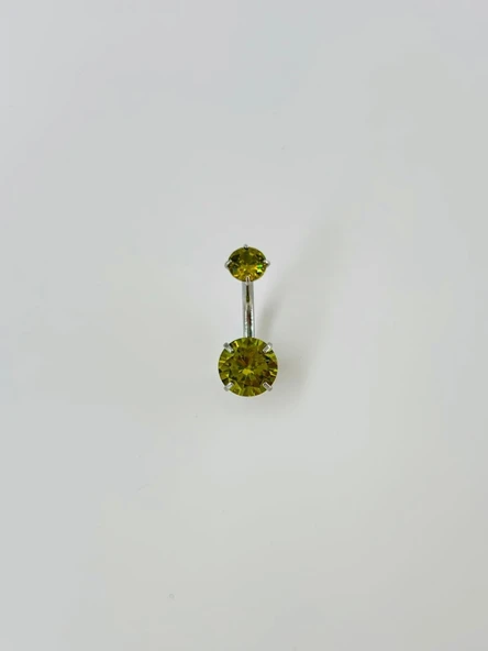 Yeşil Taşlı Göbek Piercing - Pg0046 ürün görseli 1